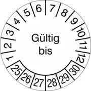 Prüfplakette »Gültig bis « 