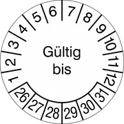 Prüfplakette »Gültig bis« 