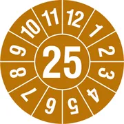 Prüfplakette - mit Jahresfarbe »Jahreszahl: 25« 