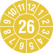 Prüfplakette - mit Jahresfarbe »Jahreszahl: 26« 
