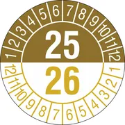 Prüfplakette - mit Jahresfarbe »Jahreszahlen: 25/​26« 