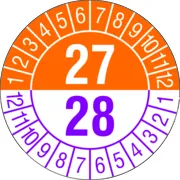 Prüfplakette - mit Jahresfarbe »Jahreszahlen: 27/​28« 