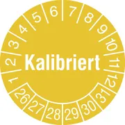 Prüfplakette - mit Jahresfarbe »Kalibriert« 