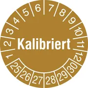 Prüfplakette - mit Jahresfarbe »Kalibriert« 