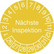 Prüfplakette - mit Jahresfarbe »Nächste Inspektion« 