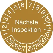 Prüfplakette - mit Jahresfarbe »Nächste Inspektion« 