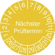 Prüfplakette - mit Jahresfarbe »Nächster Prüftermin« 