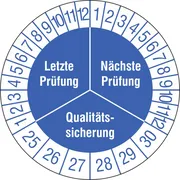 Prüfplakette - mit Jahresfarbe »Qualitätssicherung « 