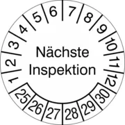 Prüfplakette »Nächste Inspektion « 