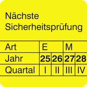 Prüfplakette »Nächste Sicherheitsprüfung« 