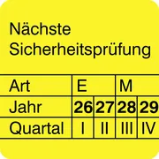 Prüfplakette »Nächste Sicherheitsprüfung« 