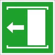 Rettungsschild »Schiebetür öffnet nach links« 