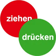 Türschild »Drücken/​Ziehen« 