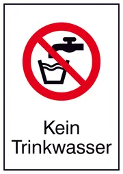 Verbots-​Kombischild »Kein Trinkwasser« 