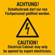 Warn-​Kombischild »Achtung! Schaltschrank darf nur von Fachpersonal …