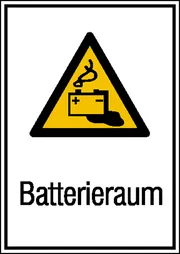 Warn-​Kombischild »Batterieraum« 