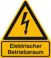 Warn-​Kombischild »Elektrischer Betriebsraum« 