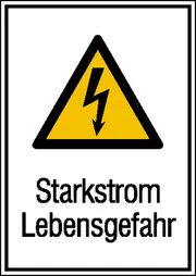 Warn-​Kombischild »Starkstrom Lebensgefahr« 