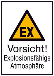 Schild  Warnung vor explosionsfähiger Atmosphäre 20cm sl 