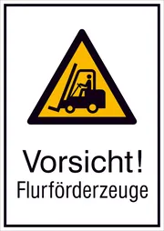 Warn-​Kombischild »Vorsicht! Flurförderzeuge« 