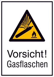 Warn-​Kombischild »Vorsicht! Gasflaschen« 