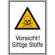 Warn-​Kombischild »Vorsicht! Giftige Stoffe« 