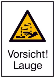 Warn-​Kombischild »Vorsicht! Lauge« 