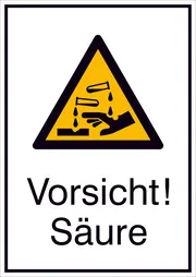 Warn-​Kombischild »Vorsicht! Säure« 