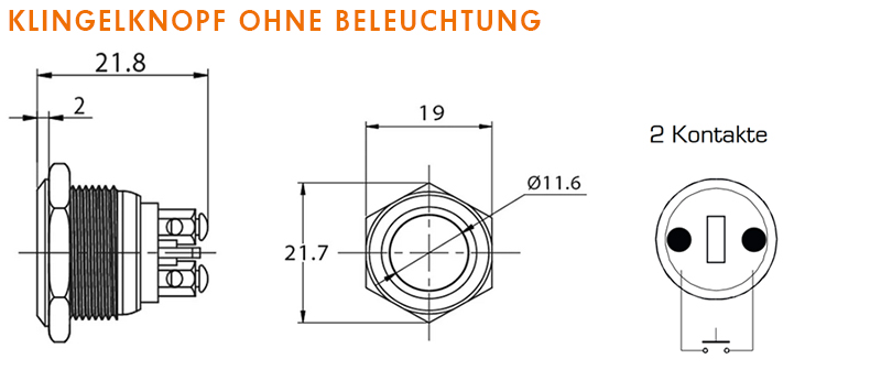 Klingelknopf-unbeleuchtet