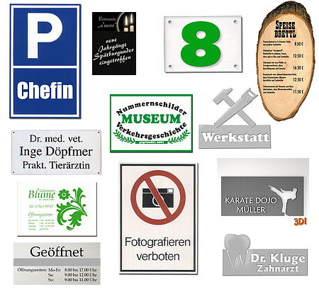 Aluminiumschilder als Verkehrszeichen, T�rschilder und anderen Variationen