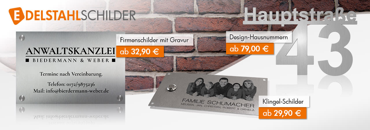 Edelstahl-Schilder im SchilderShop 24