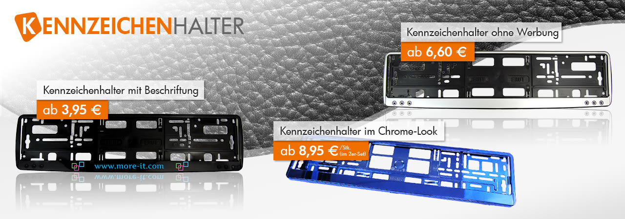 Kennzeichenhalter und Nummernschildhalter im SchilderShop 24