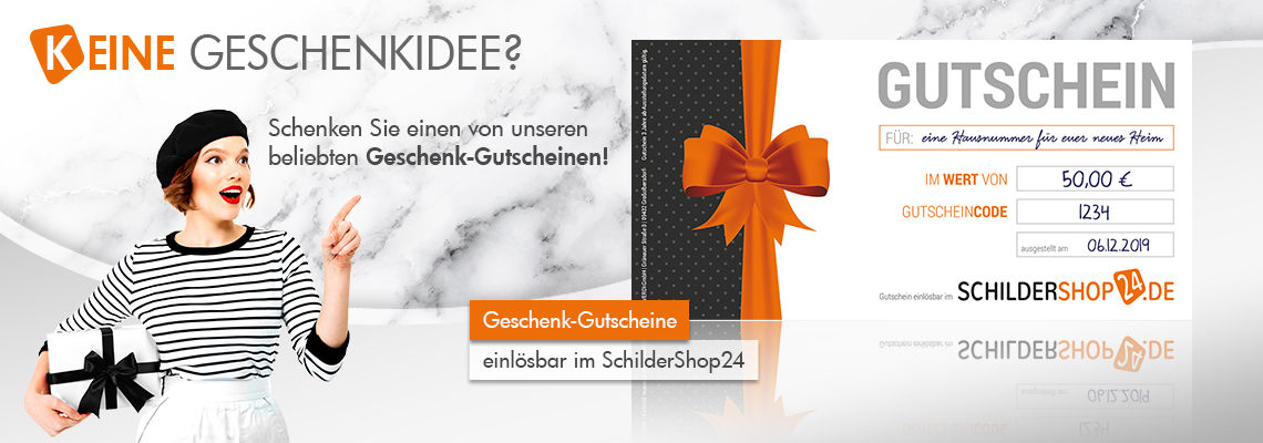 Geschenk-Gutscheine für den SchilderShop24