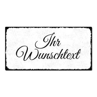 Vintage Style - Blechschild selbst gestalten 200 x 100 mm weiß small ... Vintage Style - Blechschild selbst gestalten 200 x 100 mm weiß small ...